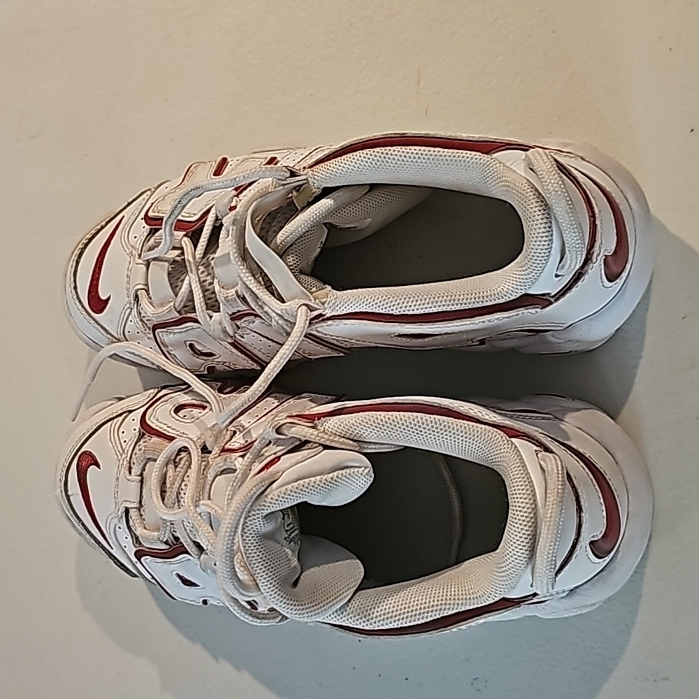Nike Air More Uptempo (Pippens), size 5Y, White Varsity with Red Trim